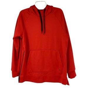 Mens AND1 Scuba Polyester Knit Red hoodie Pullover Large Lined Fleece 3824